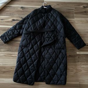 Intentionally Blank winter jacket puffer trench robe jacket - one size